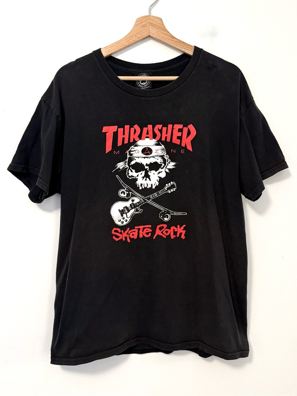 Thrasher Magazine “Skate Rock” Skull Guitar Skateboard Graphic Tee